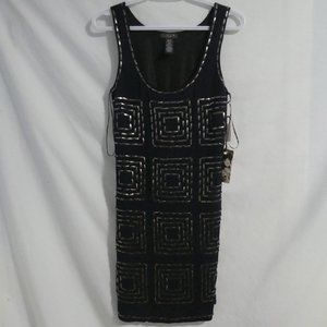 DEX | medium | Black Night Sleeveless Dress With Metal Design | BNWT